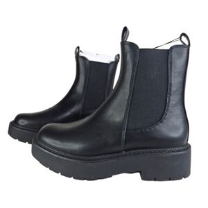 New Platform Lowboots Elegant Women Chunky Demi Shelsea Boots Black Size6.5